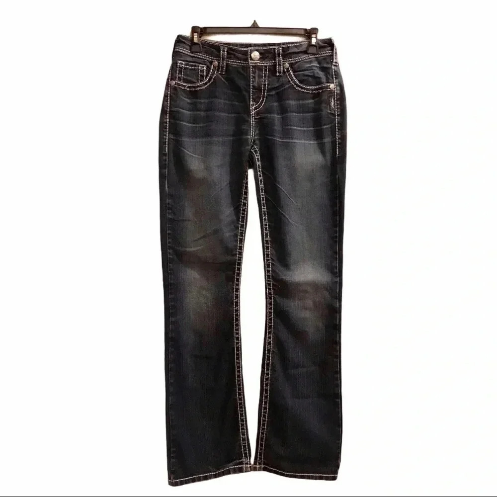 Silver Jeans Dark Wash Natsuki Flap Boot Cut 28